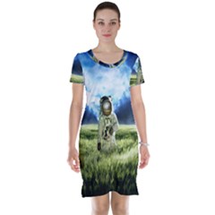 Astronaut Short Sleeve Nightdress by BangZart