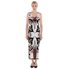 Art Traditional Batik Flower Pattern Fitted Maxi Dress by BangZart