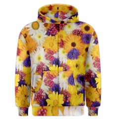 Colorful Flowers Pattern Men s Zipper Hoodie by BangZart