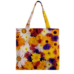 Colorful Flowers Pattern Zipper Grocery Tote Bag by BangZart