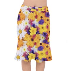 Colorful Flowers Pattern Mermaid Skirt by BangZart