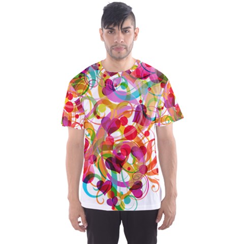 Abstract Colorful Heart Men s Sports Mesh Tee by BangZart