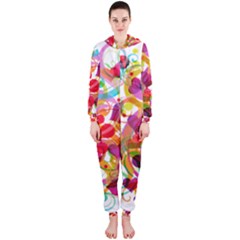 Abstract Colorful Heart Hooded Jumpsuit (ladies)  by BangZart