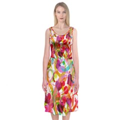 Abstract Colorful Heart Midi Sleeveless Dress by BangZart