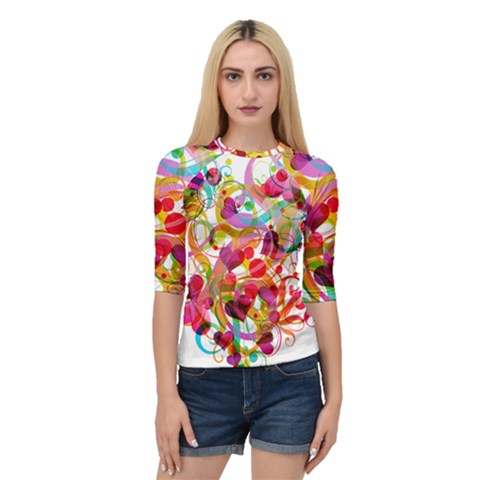 Abstract Colorful Heart Quarter Sleeve Tee by BangZart