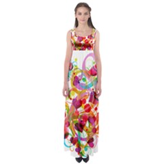 Abstract Colorful Heart Empire Waist Maxi Dress by BangZart