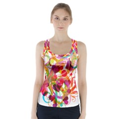 Abstract Colorful Heart Racer Back Sports Top by BangZart