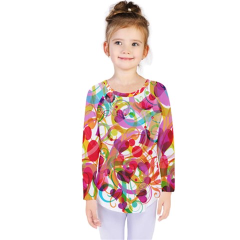 Abstract Colorful Heart Kids  Long Sleeve Tee by BangZart