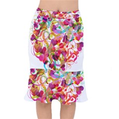 Abstract Colorful Heart Mermaid Skirt by BangZart