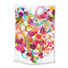 Abstract Colorful Heart Small Tapestry by BangZart