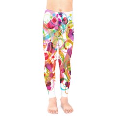 Abstract Colorful Heart Kids  Legging