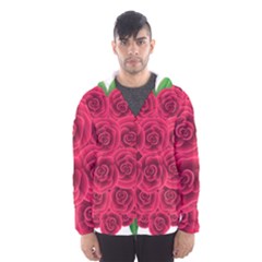 Floral Heart Hooded Wind Breaker (men) by BangZart