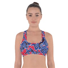 Batik Background Vector Cross Back Sports Bra