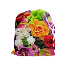 Colorful Flowers Drawstring Pouches (extra Large) by BangZart