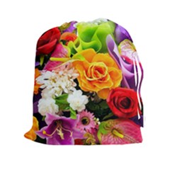 Colorful Flowers Drawstring Pouches (xxl) by BangZart