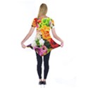 Colorful Flowers Short Sleeve Tunic  View2