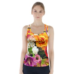 Colorful Flowers Racer Back Sports Top by BangZart