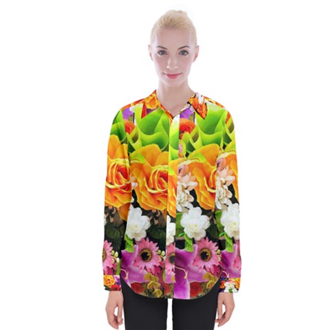 Colorful Flowers Womens Long Sleeve Shirt by BangZart