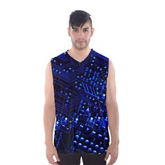 Blue Circuit Technology Image Men s Basketball Tank Top by BangZart