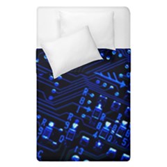 Blue Circuit Technology Image Duvet Cover Double Side (single Size) by BangZart