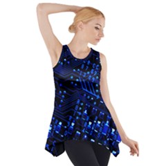 Blue Circuit Technology Image Side Drop Tank Tunic by BangZart