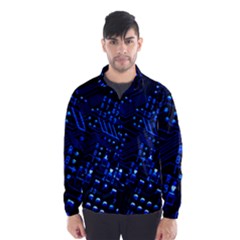 Blue Circuit Technology Image Wind Breaker (men) by BangZart