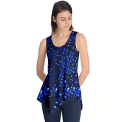 Blue Circuit Technology Image Sleeveless Tunic by BangZart