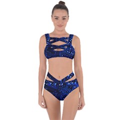 Blue Circuit Technology Image Bandaged Up Bikini Set  by BangZart