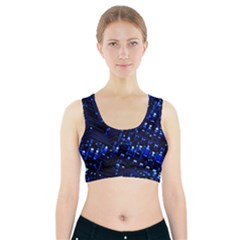 Blue Circuit Technology Image Sports Bra With Pocket