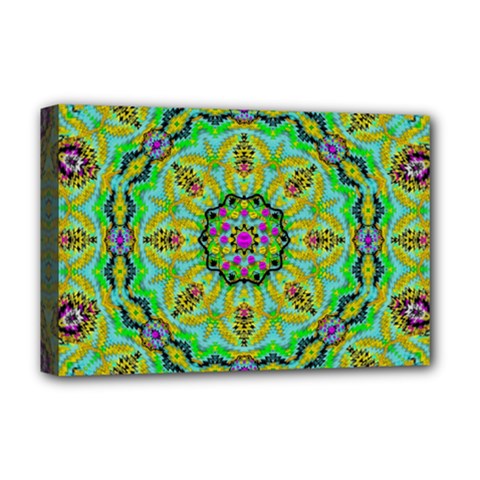 Golden Star Mandala In Fantasy Cartoon Style Deluxe Canvas 18  x 12  