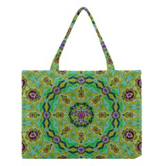 Golden Star Mandala In Fantasy Cartoon Style Medium Tote Bag by pepitasart