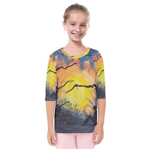 Soul Offering Kids  Quarter Sleeve Raglan Tee by Dimkad