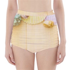 Sea Shell Pattern High-waisted Bikini Bottoms