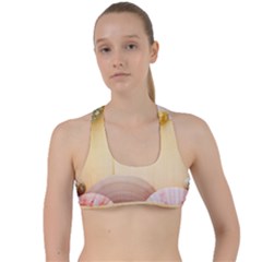 Sea Shell Pattern Criss Cross Racerback Sports Bra