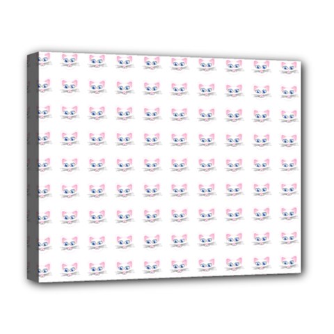 Pink Cute Cat Pattern Deluxe Canvas 20  X 16  