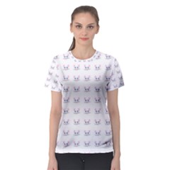 Pink Cute Cat Pattern Women s Sport Mesh Tee