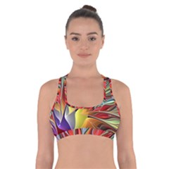 Fractal Bird Of Paradise Cross Back Sports Bra