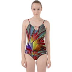 Fractal Bird Of Paradise Cut Out Top Tankini Set by WolfepawFractals