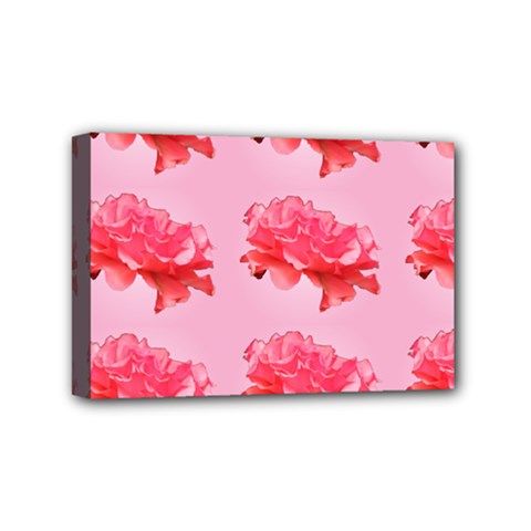 Pink Floral Pattern Mini Canvas 6  X 4 