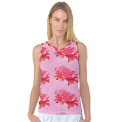 Pink Floral Pattern Women s Basketball Tank Top