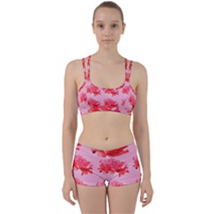 Pink Floral Pattern Women s Sports Set