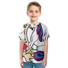 I Love Unicorn  Kids  Sport Mesh Tee