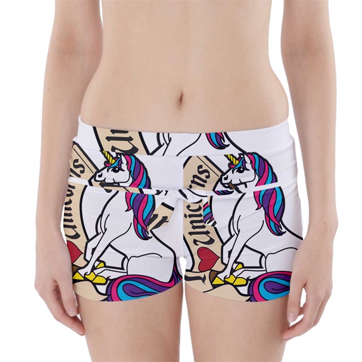 I Love Unicorn  Boyleg Bikini Wrap Bottoms