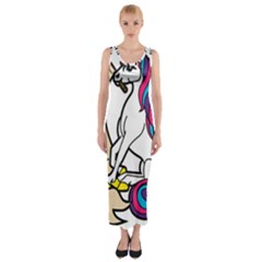 I Love Unicorn  Fitted Maxi Dress by ninabolenart