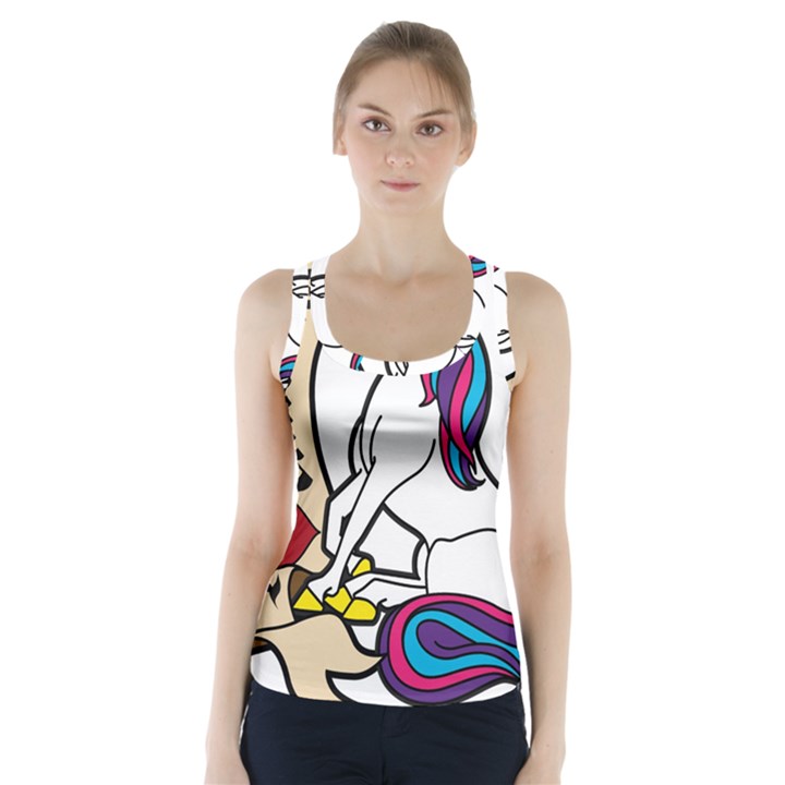 I Love Unicorn  Racer Back Sports Top