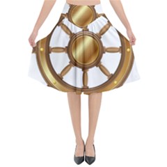 Boat Wheel Transparent Clip Art Flared Midi Skirt