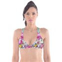 Colorful Flowers Patterns Plunge Bikini Top View1