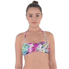 Colorful Flowers Patterns Halter Bandeau Bikini Top by BangZart