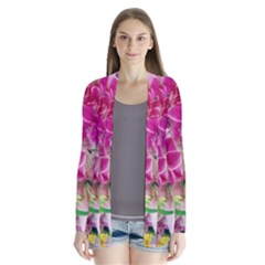 Colorful Flowers Patterns Drape Collar Cardigan by BangZart