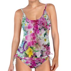 Colorful Flowers Patterns Tankini Set